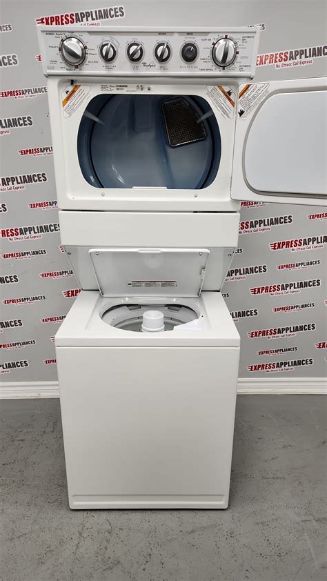 Top or front load washing machine with a gas dryer. . Used stackable washer and dryer